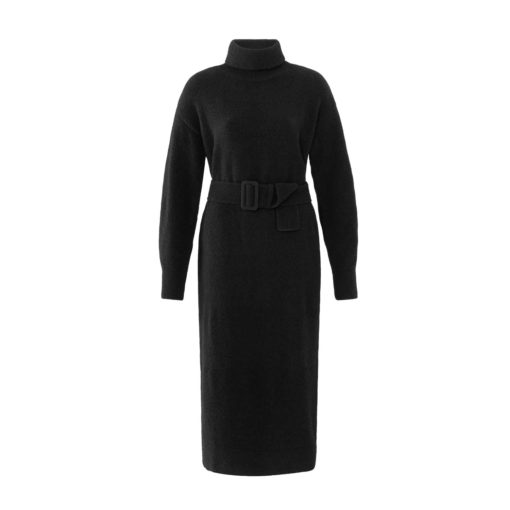 YAYA Kleid mit Gürtel Black