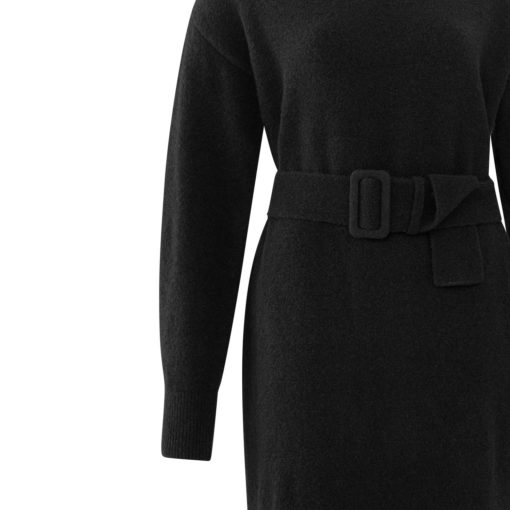 YAYA Kleid mit Gürtel Black Detail Gürtel