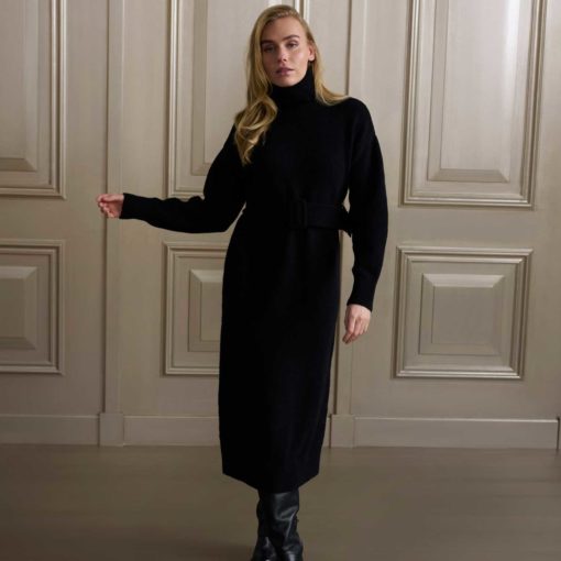 YAYA Kleid mit Gürtel Black Mood