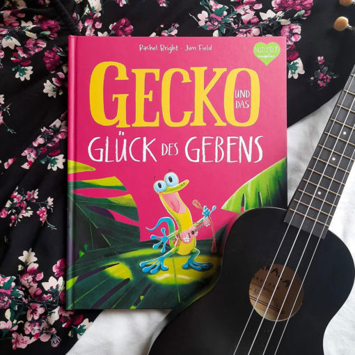 Gecko, und das Glück des Gebens von Rachel Bright mit Gitarre