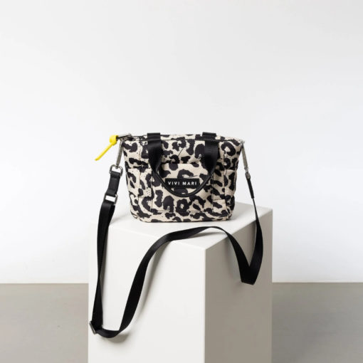 VIVI MARI Padded Tote Bag MINI Leo Splashes Black/Sand