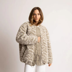 VIVI MARI Reversible Bomber Jacket Stone/Leo Sand-Stone