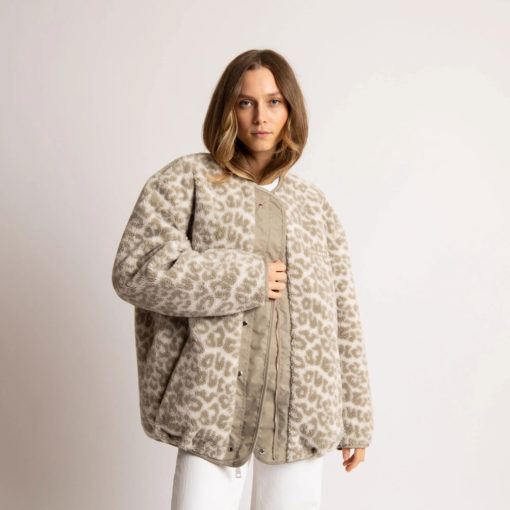 VIVI MARI Reversible Bomber Jacket Stone/Leo Sand-Stone