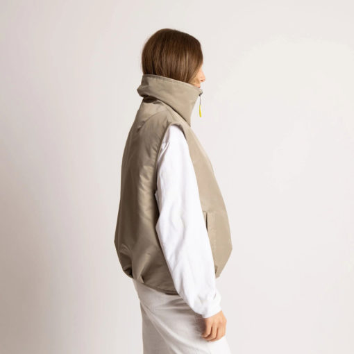 VIVI MARI Reversible Bomber Vest Stone/Leo Sand-Stone