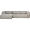 Sofa Chaiselongue L Links Sucre Woven Light Grey mit Kissen