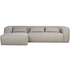 Sofa Chaiselongue L Links Sucre Woven Light Grey mit Kissen