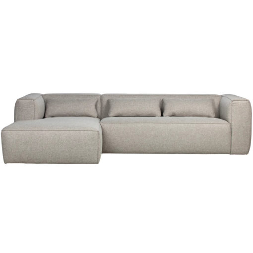 Sofa Chaiselongue L Links Sucre Woven Light Grey mit Kissen