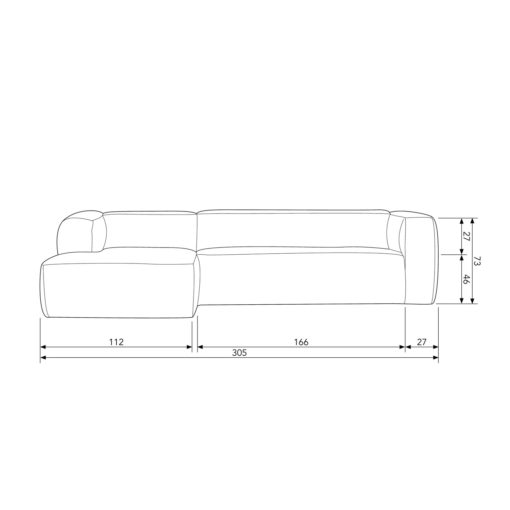 Sofa Chaiselongue L Links Sucre Woven Maße