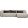 Sofa Chaiselongue L Rechts Sucre Woven Light Grey mit Kissen