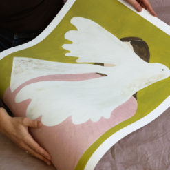 Clara Schicketanz Poster Bird and Woman gerollt Detail
