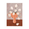 Frankie Penwill Poster White Flowers in Striped Vase 30x40 cm