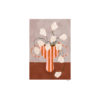 Frankie Penwill Poster White Flowers in Striped Vase A5