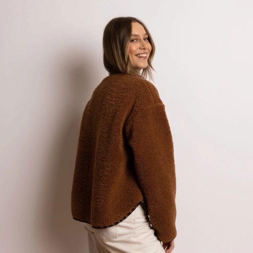 VIVI MARI Teddy Fleece Jacket Caramel seitlich