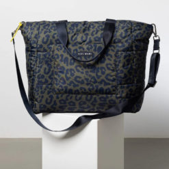 VIVI MARI Padded Tote Bag Leo Splashes Navy/Olive Large