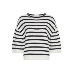 Moss Copenhagen Streifen-Pullover Egret Sky Captain