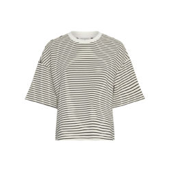 Moss Copenhagen Q Streifen-Shirt Oatmeal Black