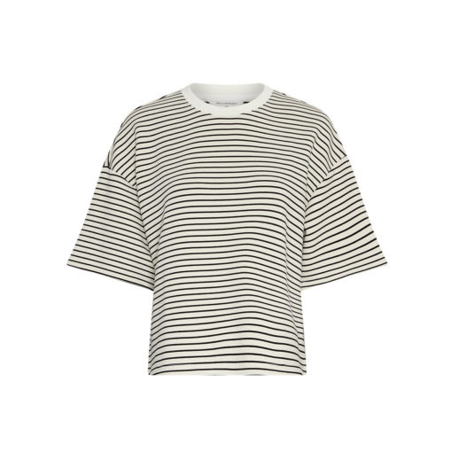 Moss Copenhagen Q Streifen-Shirt Oatmeal Black
