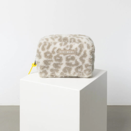 VIVI MARI Teddy Toiletry Bag Leo Splashes Grey/Sand S