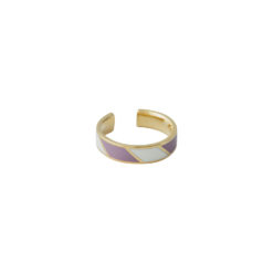 Design Letters Ring Candy DPWhite Lila 18k vergoldet