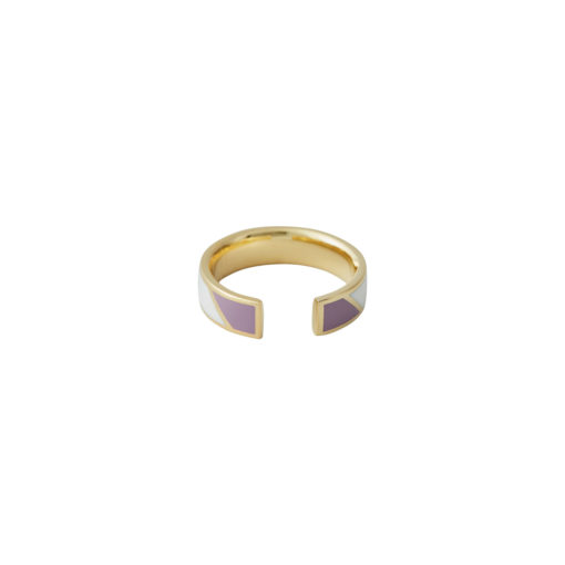 Design Letters Ring Candy DPWhite Lila 18k vergoldet Detail