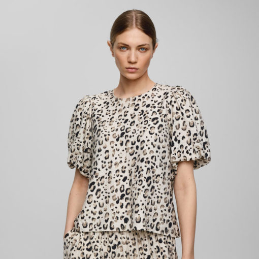 Moss Copenhagen Bluse Oatmeal Leo - Image 3