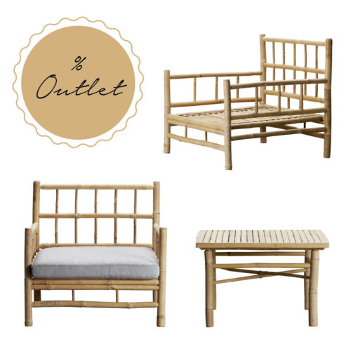 TineK Home Bambus Lounge-Sessel & Tisch im Set
