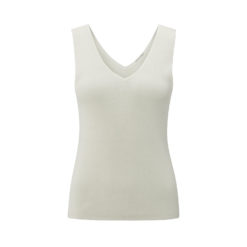YAYA Fine Rib-Top Wool White