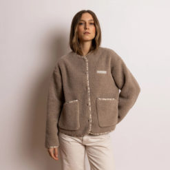 VIVI MARI Teddy Fleece Jacket Mushroom