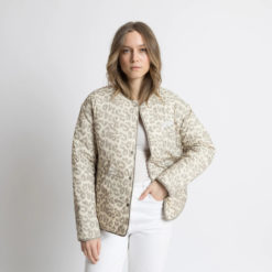 VIVI MARI Ultra Light Puffer Jacket Stone/Leo Stone-Sand