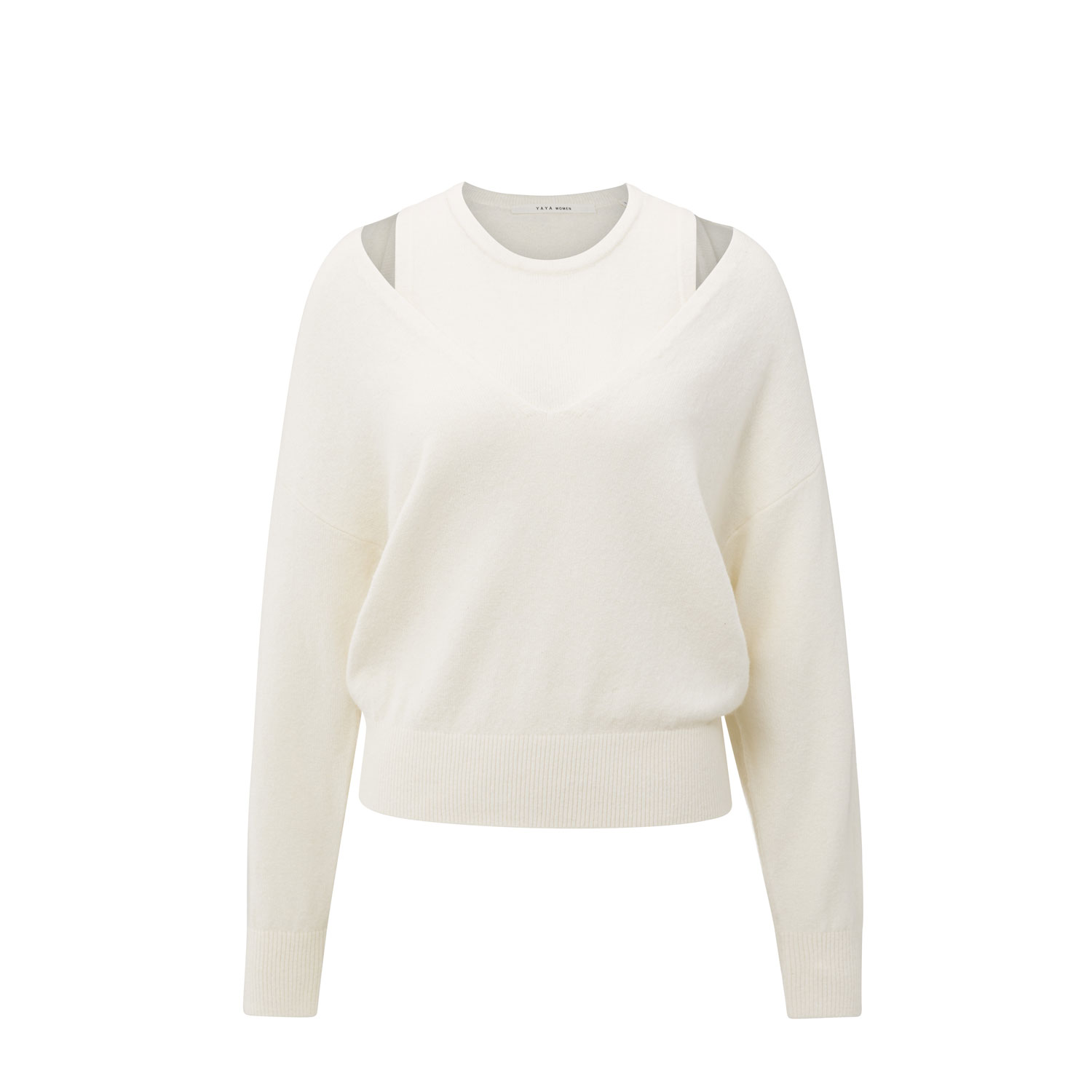 YAYA Sweater mit Top Off White