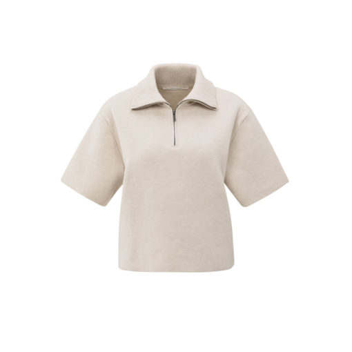 YAYA Kurzarm-Pullover Chalk White
