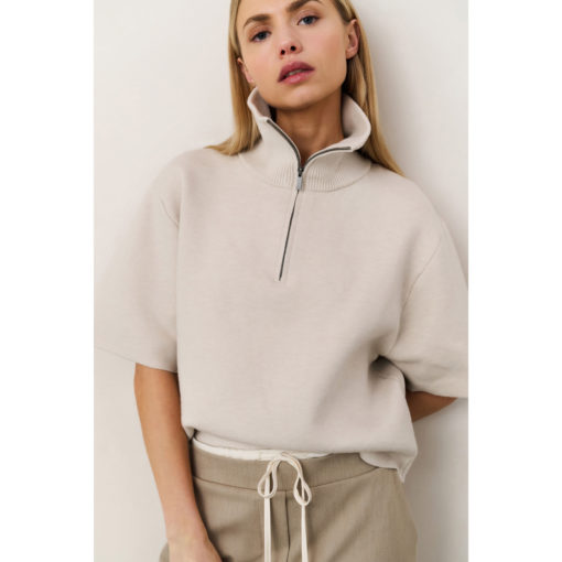 YAYA Kurzarm-Pullover Chalk White