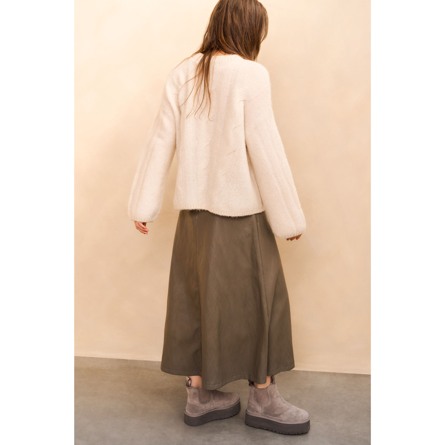 YAYA Zopfmuster-Sweater Wool White