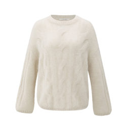 YAYA Zopfmuster-Sweater Wool White