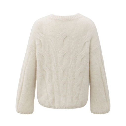YAYA Zopfmuster-Sweater Wool White