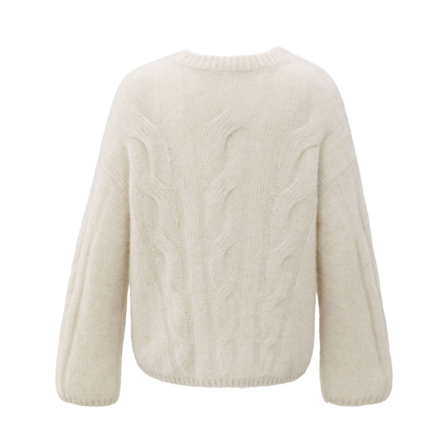 YAYA Zopfmuster-Sweater Wool White