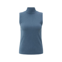 YAYA Rib-Top mit Kragen Blue