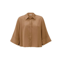 YAYA Lyocell-Bluse Cropped Chipmunk Brown