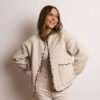 VIVI MARI Teddy Fleece Jacket Sand