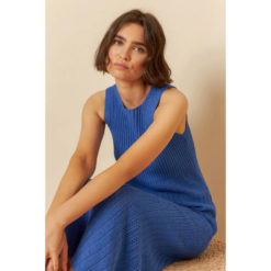 Indi&Cold Rib-Kleid Blau