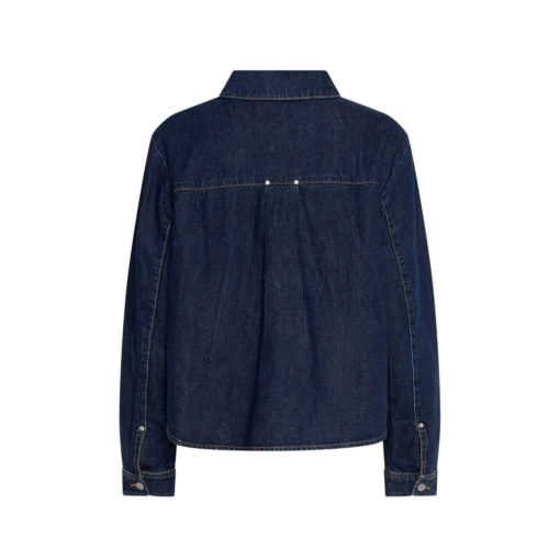Moss Copenhagen Jeansbluse Dark Blue Wash Rückansicht