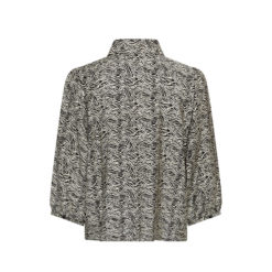 Moss Copenhagen Bluse Zebra mit weiten Ärmeln Rückansicht