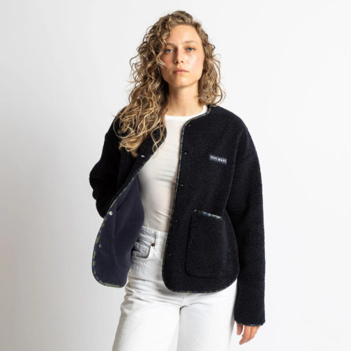 VIVI MARI Teddy Fleece Jacket Navy