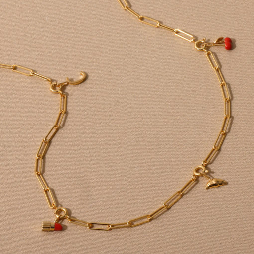 Design Letters Anhänger Cherry und Croissant an Armband