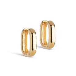 Enamel Ohrringe Hoops Square M Gold
