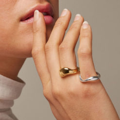 Enamel Ring Agnete L Gold und silber