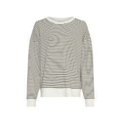 Moss Copenhagen Q Streifen-Shirt Oatmeal Black