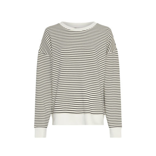 Moss Copenhagen Q Streifen-Shirt Oatmeal Black