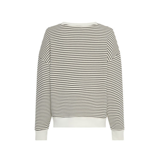 Moss Copenhagen Q Streifen-Sweater Oatmeal Black - Image 2