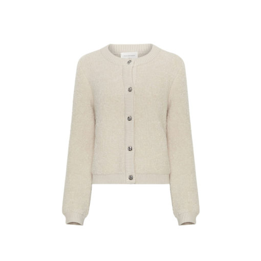 Moss Copenhagen Woll-Strickjacke Oatmeal